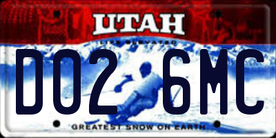 UT license plate D026MC