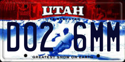 UT license plate D026MM