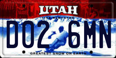 UT license plate D026MN
