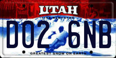 UT license plate D026NB