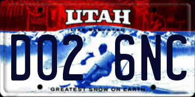 UT license plate D026NC