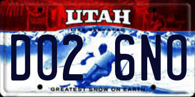 UT license plate D026NO