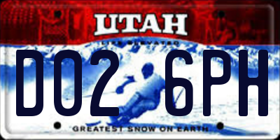 UT license plate D026PH
