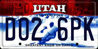 UT license plate D026PK