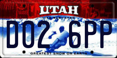 UT license plate D026PP
