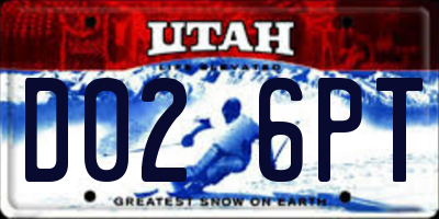 UT license plate D026PT