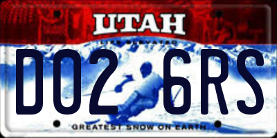 UT license plate D026RS