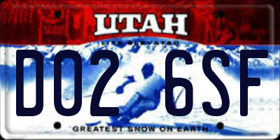 UT license plate D026SF