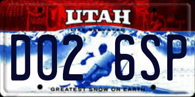 UT license plate D026SP
