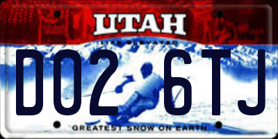 UT license plate D026TJ