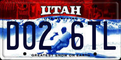 UT license plate D026TL