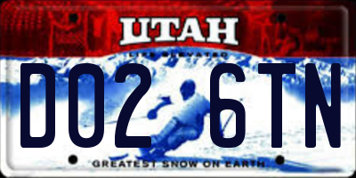 UT license plate D026TN