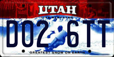 UT license plate D026TT