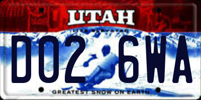 UT license plate D026WA