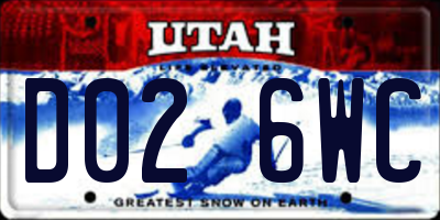 UT license plate D026WC