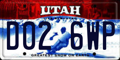 UT license plate D026WP