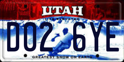 UT license plate D026YE