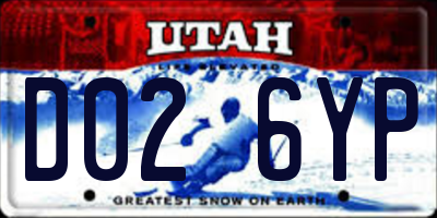 UT license plate D026YP