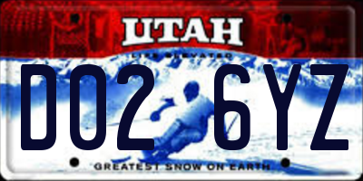UT license plate D026YZ