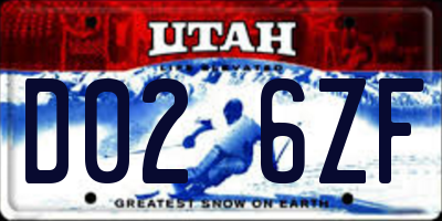 UT license plate D026ZF
