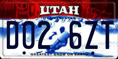 UT license plate D026ZT