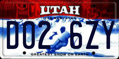 UT license plate D026ZY