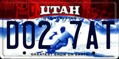 UT license plate D027AT