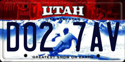 UT license plate D027AV