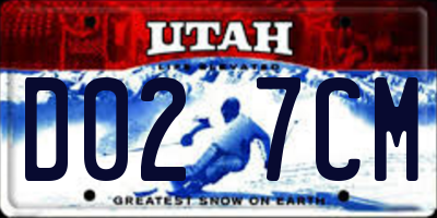UT license plate D027CM