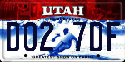 UT license plate D027DF
