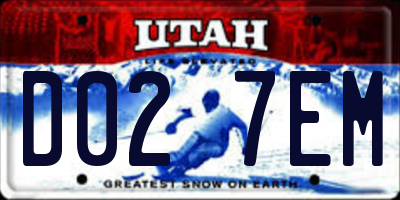 UT license plate D027EM