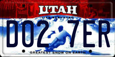 UT license plate D027ER