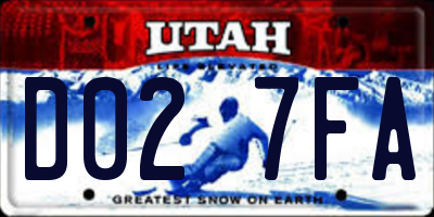 UT license plate D027FA