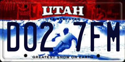 UT license plate D027FM