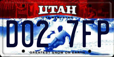 UT license plate D027FP