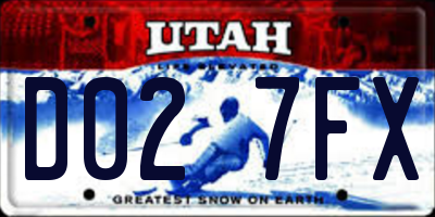 UT license plate D027FX