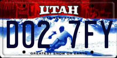 UT license plate D027FY