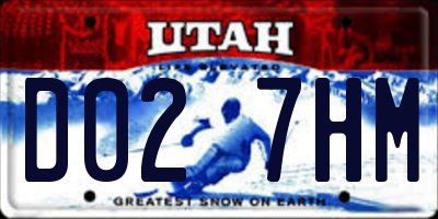 UT license plate D027HM