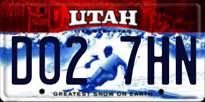 UT license plate D027HN