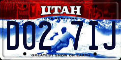 UT license plate D027IJ