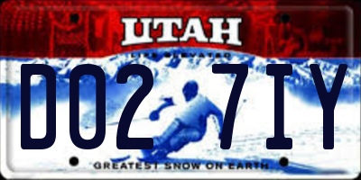 UT license plate D027IY