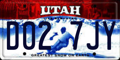 UT license plate D027JY