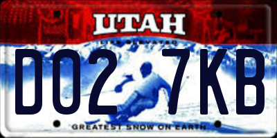 UT license plate D027KB