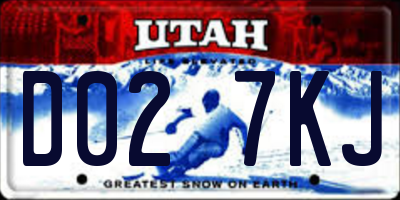 UT license plate D027KJ