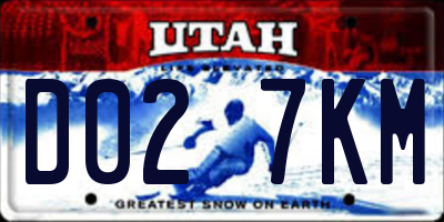 UT license plate D027KM