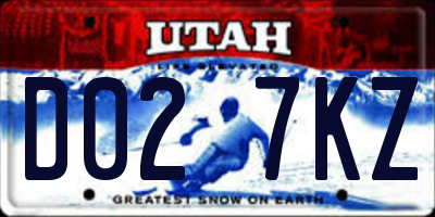 UT license plate D027KZ