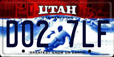 UT license plate D027LF
