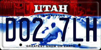 UT license plate D027LH