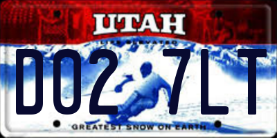 UT license plate D027LT