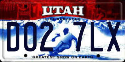 UT license plate D027LX